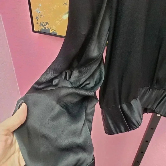 Zara Woman Silky Black Hoodie Size Medium - Picture 4 of 5